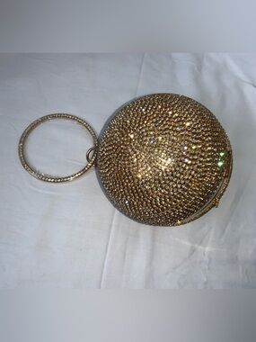 GOLD RHINESTONE Bag, Crystal Encrusted